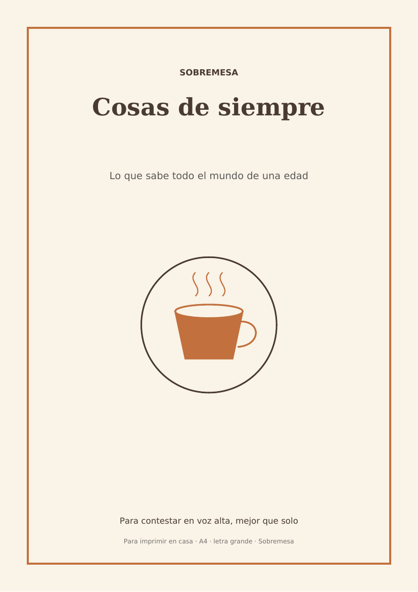 Portada de Cosas de siempre